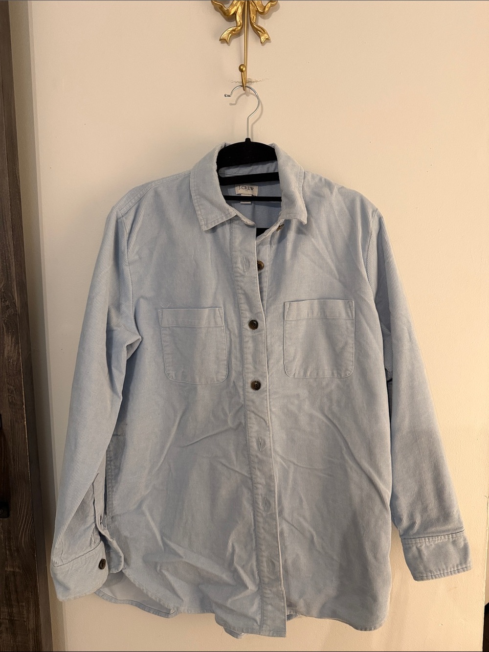 J. CREW WOMEN’S Light Blue Casual Button-Down Shirt Jacket XS